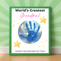 World’s Greatest Grandma Handprint Craft | Grandparents Day Printable Keepsake for Kids