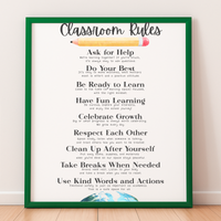 Classroom Rules Printable Poster Set | Preschool Classroom Decor | Classroom Rules Wall Art | Teacher Classroom Poster | Homeschool Classroom Decor