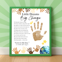 Martin Luther King Jr. Handprint Craft for Kids | MLK Day Little Dreams Big Change Printable Activity
