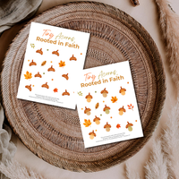 Christian Fall Fingerprint Craft for Kids | Tiny Acorns Rooted in Faith Printable | Autumn Bible Activity
