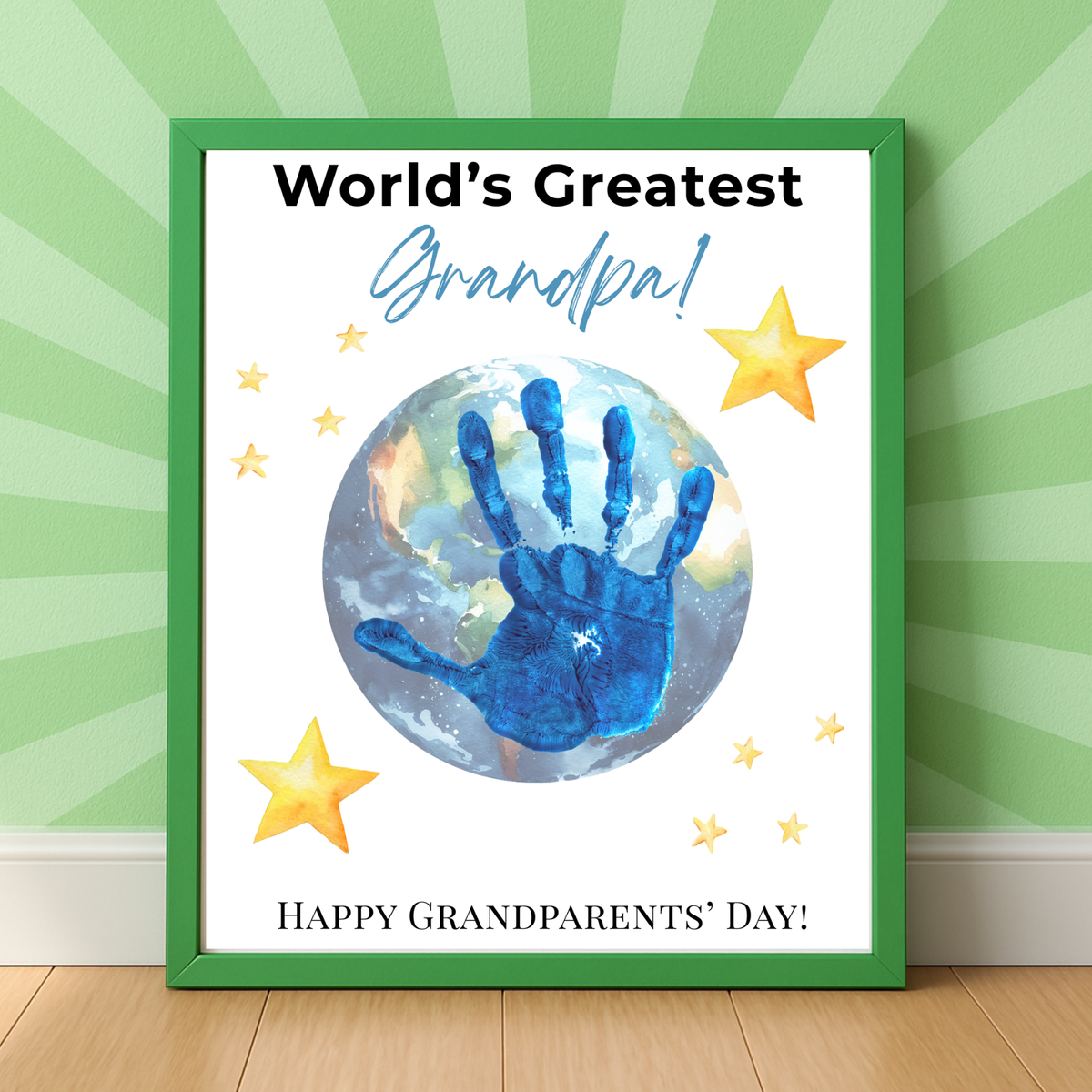 World’s Greatest Grandpa Handprint Craft | Grandparents Day Printable Keepsake for Kids