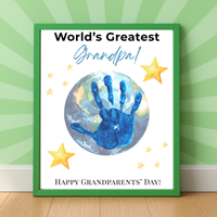 World’s Greatest Grandpa Handprint Craft | Grandparents Day Printable Keepsake for Kids