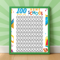 100 Days of School Printable Activities | 100 Chart & Color by Number Classroom Worksheets for Kids