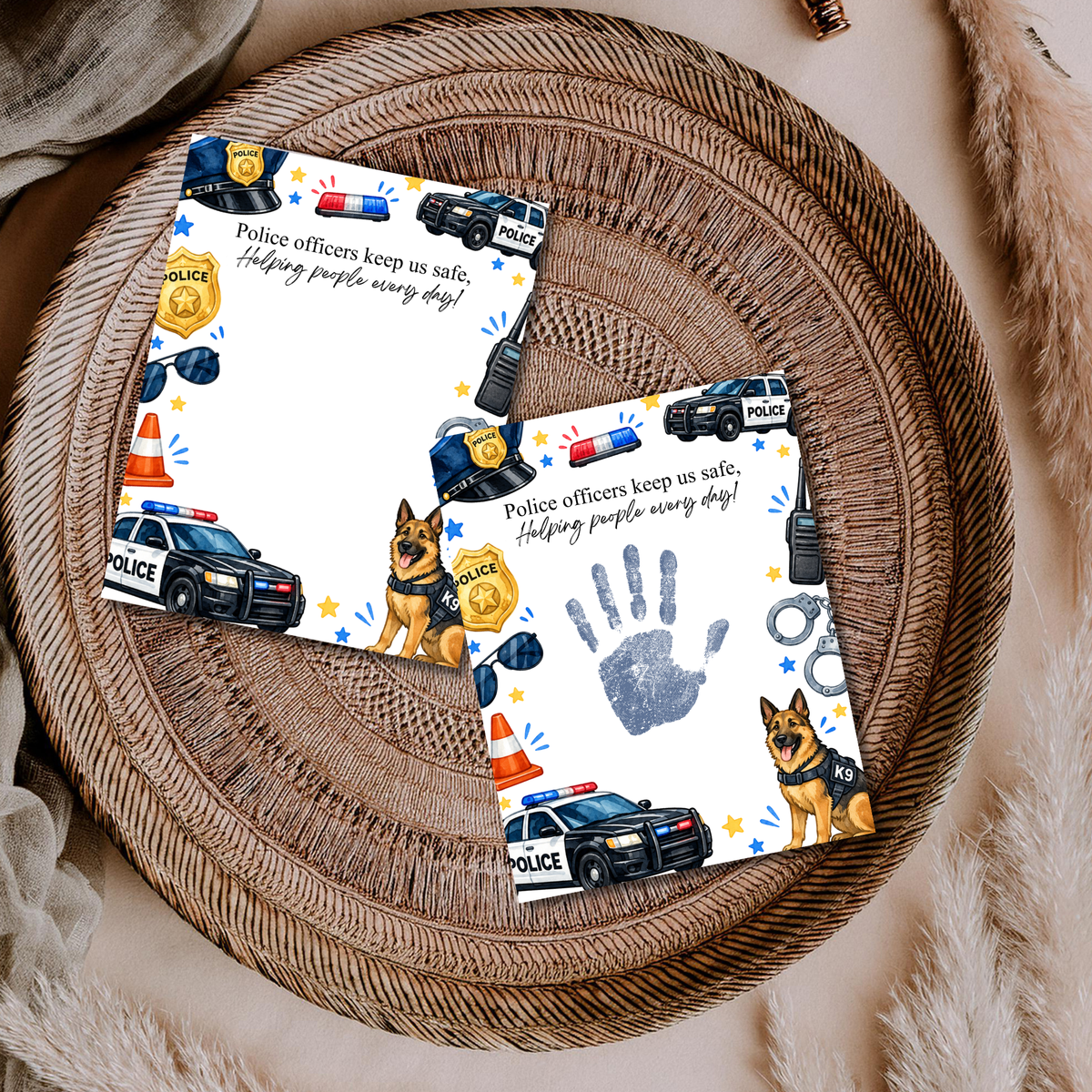 Police Officer Handprint Craft for Kids | Community Helpers Printable | Preschool Police Activity