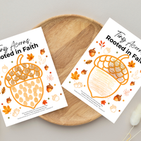 Christian Fall Acorn Fingerprint Craft for Kids | Tiny Acorns Rooted in Faith Bible Fine Motor Activity
