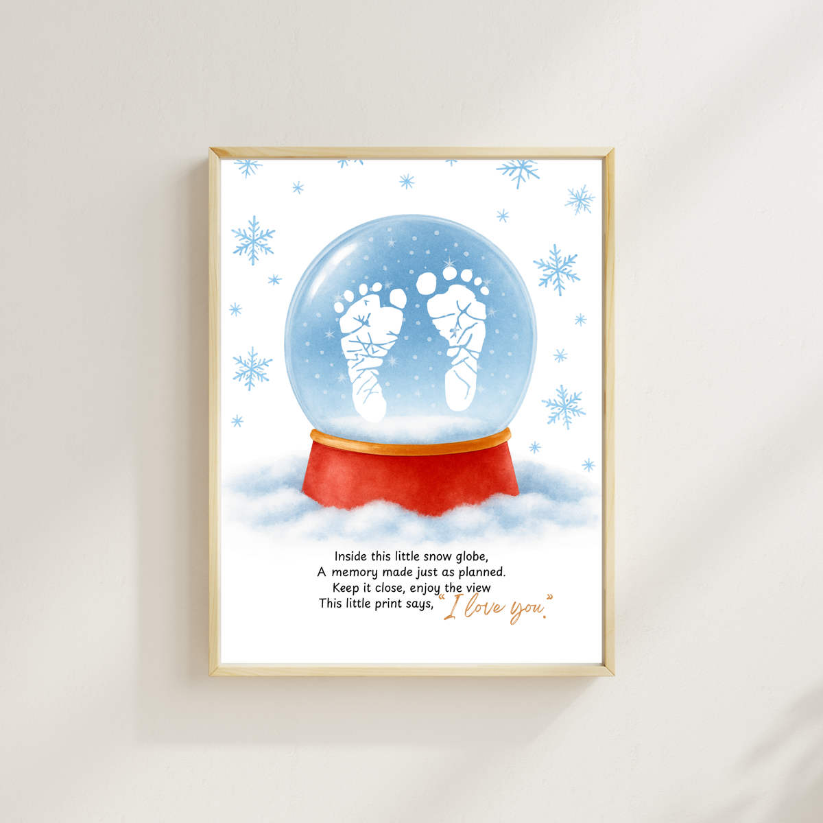 Snow Globe Handprint & Footprint Craft | Winter Keepsake Printable | Preschool Handprint Activity | Baby Footprint Memory Craft
