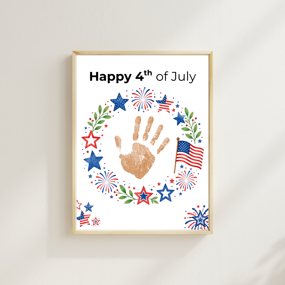 4th of July Handprint Wreath Craft for Kids | Patriotic Preschool & Kindergarten Activity | Independence Day Printable