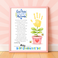 Grandparents Day Handprint Craft for Kids | God Picked You to Be My Grandpa & Our Grandpa Christian Keepsake