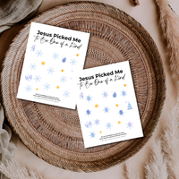 Jesus Picked Me to Be One of a Kind Fingerprint Snowflake Craft | Christian Winter Printable for Kids