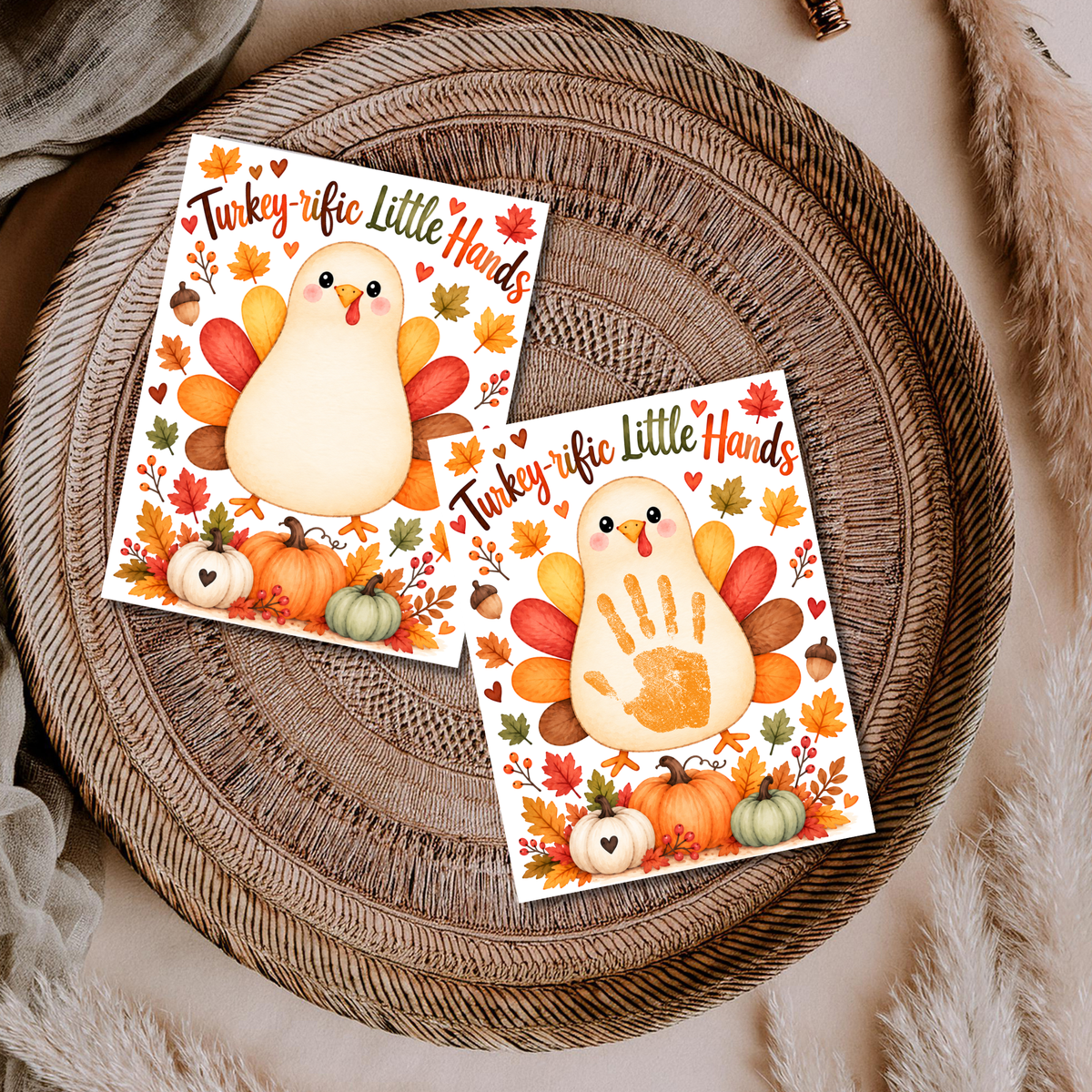 Turkey Handprint Craft for Kids | Turkey-rific Little Hands Thanksgiving Printable | Preschool Fall Keepsake