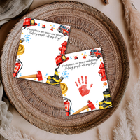 Firefighter Handprint Craft for Kids | Community Helpers Printable | Preschool Fire Safety Activity