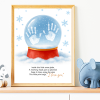 Snow Globe Handprint & Footprint Craft | Winter Keepsake Printable | Preschool Handprint Activity | Baby Footprint Memory Craft