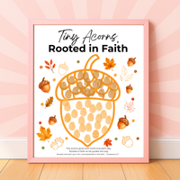 Christian Fall Acorn Fingerprint Craft for Kids | Tiny Acorns Rooted in Faith Bible Fine Motor Activity