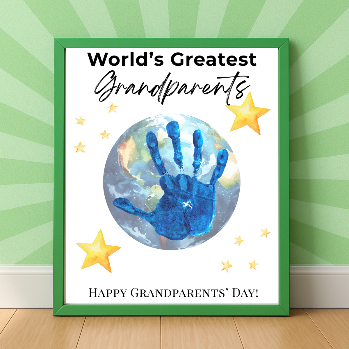 World’s Greatest Grandparents Handprint Craft | Grandparents Day Printable Keepsake for Kids