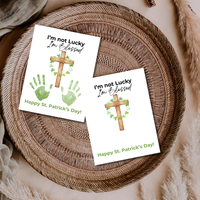 I’m Not Lucky, I’m Blessed St. Patrick’s Day Handprint Craft Printable | Faith-Based Shamrock Cross Keepsake | Christian Kids Activity PDF