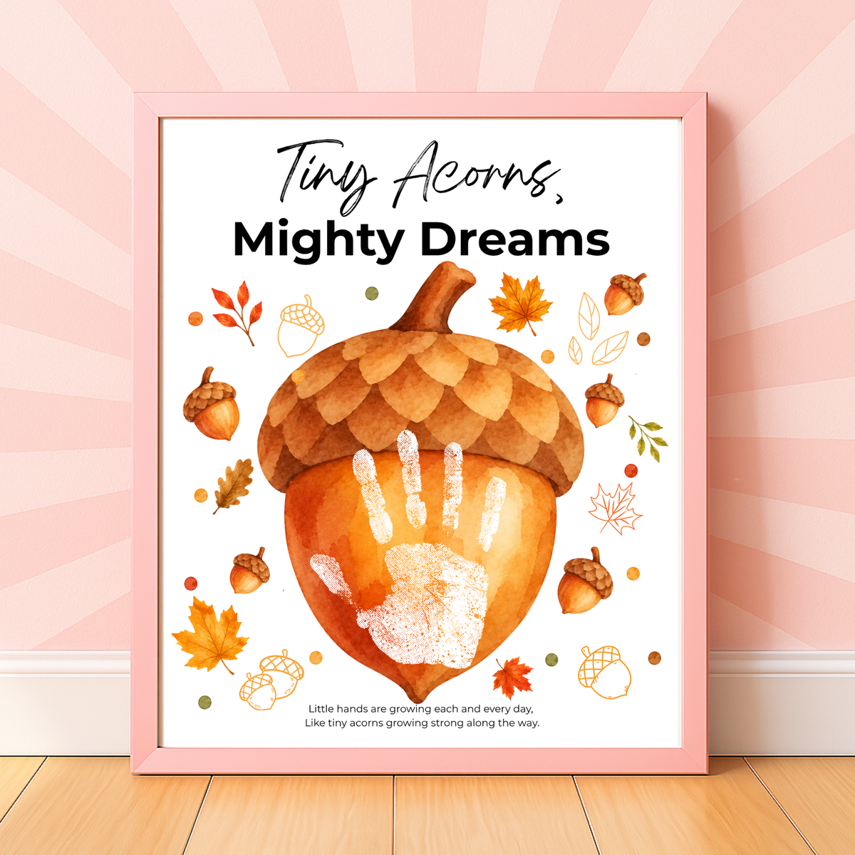 Fall Acorn Handprint Craft for Kids | Tiny Acorns Mighty Dreams Preschool Autumn Activity & Keepsake