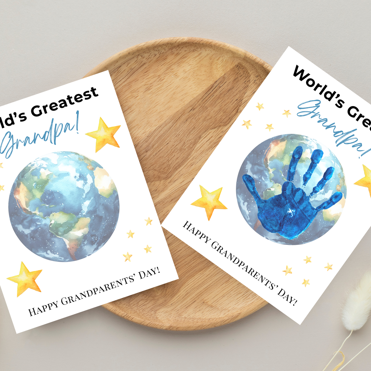World’s Greatest Grandpa Handprint Craft | Grandparents Day Printable Keepsake for Kids