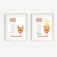 I'm Thankful for My Family Thanksgiving Handprint Craft | Christian Fall Keepsake Printable for Kids