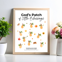God’s Patch of Little Blessings Fingerprint Pumpkin Craft | Christian Fall Printable for Kids