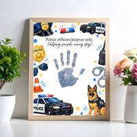 Police Officer Handprint Craft for Kids | Community Helpers Printable | Preschool Police Activity