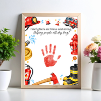 Firefighter Handprint Craft for Kids | Community Helpers Printable | Preschool Fire Safety Activity