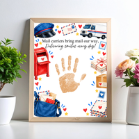Mail Carrier Handprint Craft for Kids | Community Helpers Printable | Preschool Post Office Activity