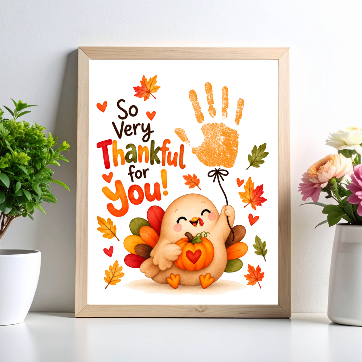 Thanksgiving Handprint Craft for Kids | So Very Thankful for You Printable | Turkey Fall Keepsake