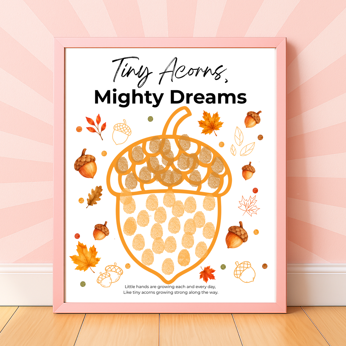 Fall Acorn Outline Craft for Kids | Tiny Acorns Mighty Dreams Preschool Fine Motor & Creative Art Activity