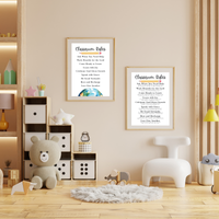 Christian Classroom Rules Printable Poster Set | Bible Classroom Decor | Christian School Rules | Sunday School Wall Art | Homeschool Classroom Poster