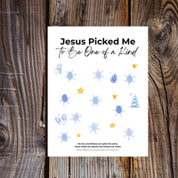 Jesus Picked Me to Be One of a Kind Fingerprint Snowflake Craft | Christian Winter Printable for Kids