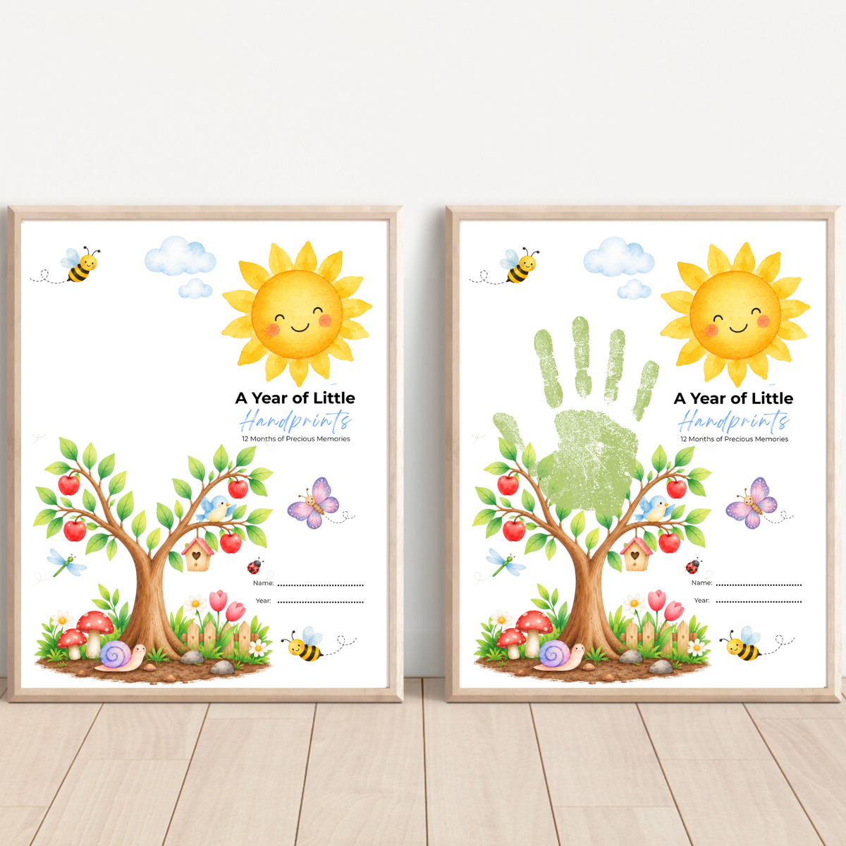 12 Month Handprint Memory Book for Kids | A Year of Little Handprints Printable Keepsake