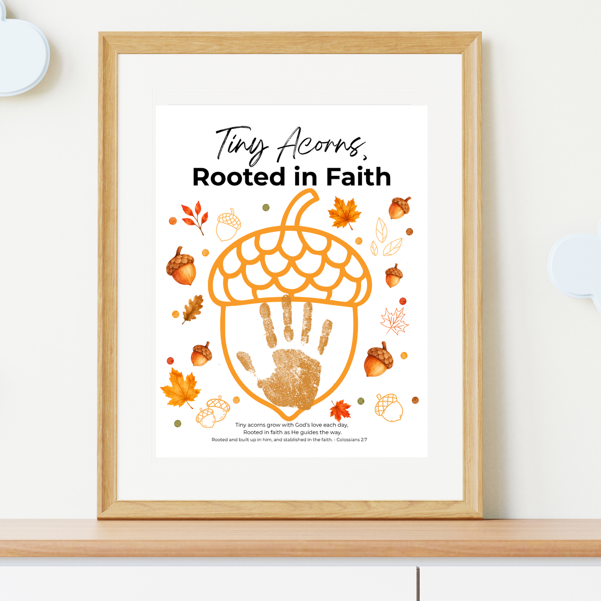 Christian Fall Acorn Fingerprint Craft for Kids | Tiny Acorns Rooted in Faith Bible Fine Motor Activity