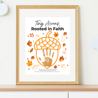Christian Fall Acorn Fingerprint Craft for Kids | Tiny Acorns Rooted in Faith Bible Fine Motor Activity