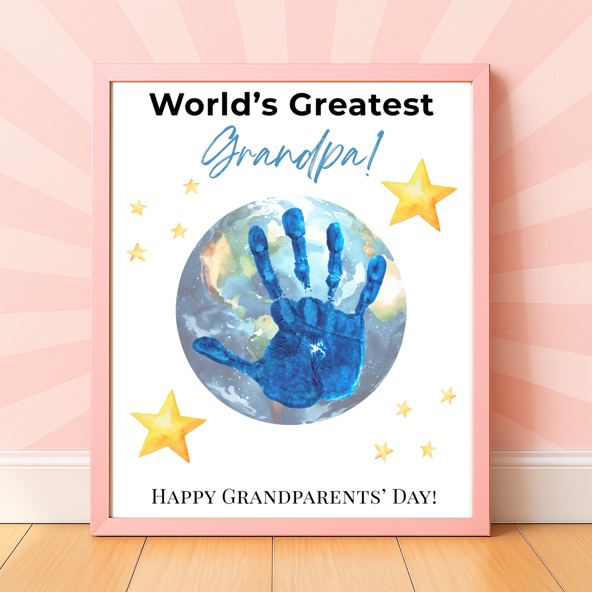 World’s Greatest Grandpa Handprint Craft | Grandparents Day Printable Keepsake for Kids