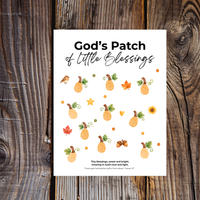 God’s Patch of Little Blessings Fingerprint Pumpkin Craft | Christian Fall Printable for Kids