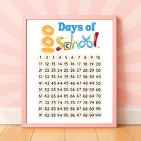 100 Days of School Printable Activities | 100 Chart & Color by Number Classroom Worksheets for Kids