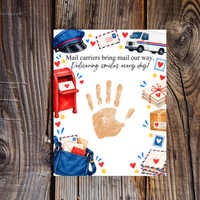 Mail Carrier Handprint Craft for Kids | Community Helpers Printable | Preschool Post Office Activity