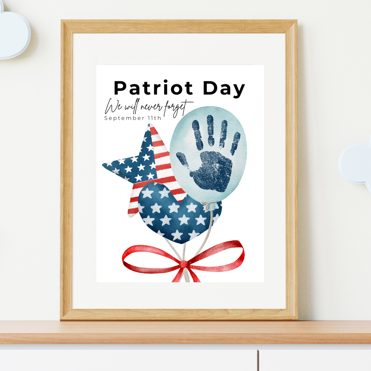 Patriot Day Balloons Handprint Craft for Kids | September 11th Preschool 9/11 Remembrance Activity & Keepsake