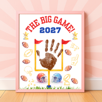 Super Bowl 2027 Handprint Craft for Kids | The Big Game Football Printable | Preschool Sports Keepsake