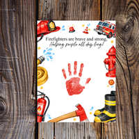 Firefighter Handprint Craft for Kids | Community Helpers Printable | Preschool Fire Safety Activity