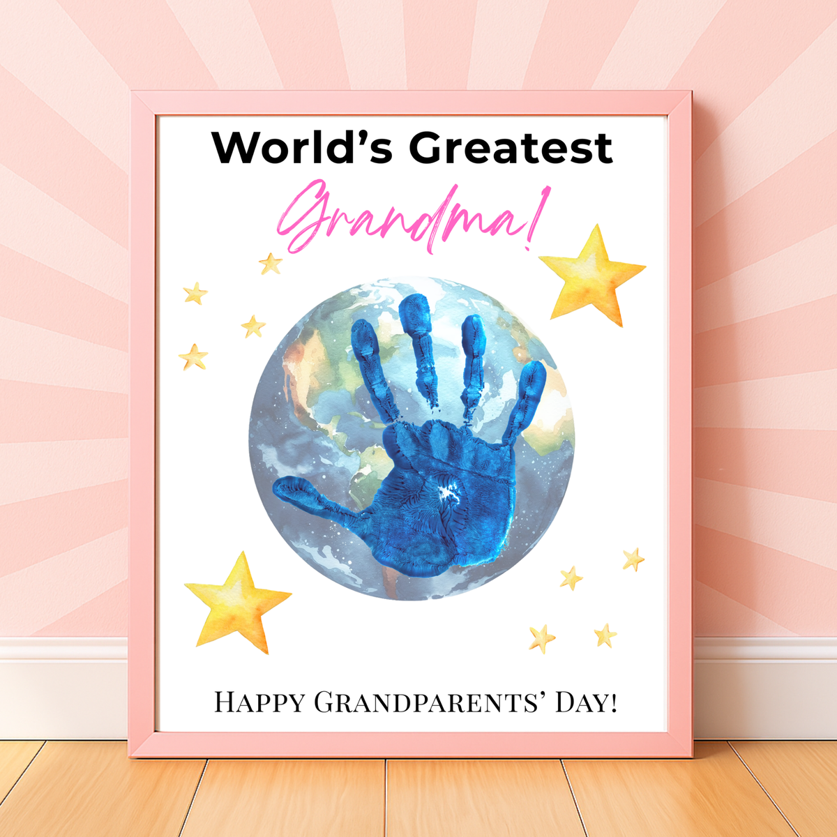 World’s Greatest Grandma Handprint Craft | Grandparents Day Printable Keepsake for Kids