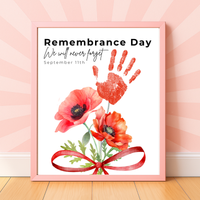 Remembrance Day Handprint Craft for Kids | September 11 Poppy Printable Keepsake | We Will Never Forget
