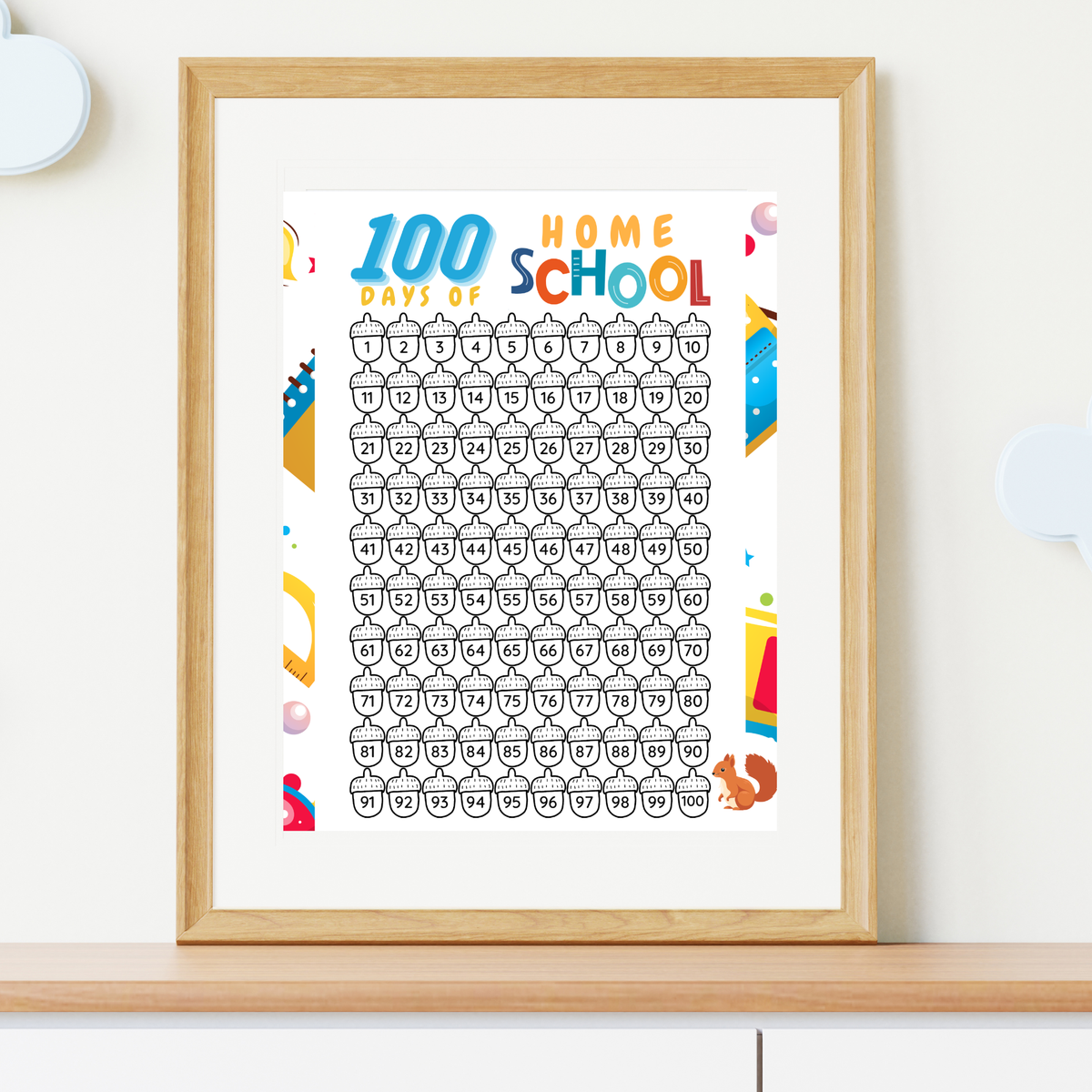 100 Days of School Printable Activities | 100 Chart & Color by Number Classroom Worksheets for Kids