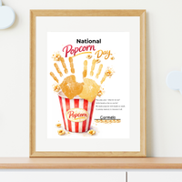 National Popcorn Day Handprint Craft for Kids | Preschool Fine Motor Printable Activity