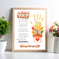 I'm Thankful for My Family Thanksgiving Handprint Craft | Christian Fall Keepsake Printable for Kids