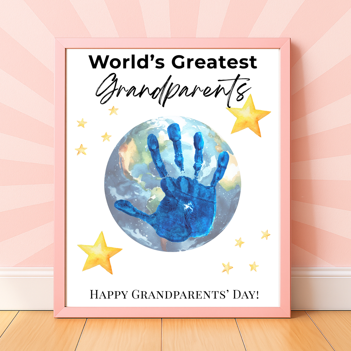 World’s Greatest Grandparents Handprint Craft | Grandparents Day Printable Keepsake for Kids