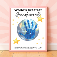 World’s Greatest Grandparents Handprint Craft | Grandparents Day Printable Keepsake for Kids