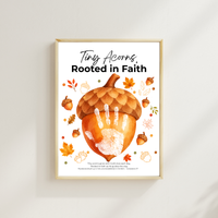 Christian Fall Acorn Handprint Craft for Kids | Tiny Acorns Rooted in Faith Bible Activity