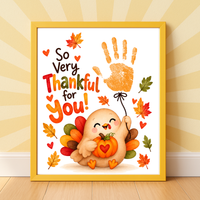 Thanksgiving Handprint Craft for Kids | So Very Thankful for You Printable | Turkey Fall Keepsake