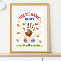 Super Bowl 2027 Handprint Craft for Kids | The Big Game Football Printable | Preschool Sports Keepsake